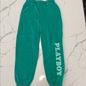 Playboy Unisex Green Sweatpants
